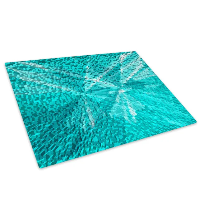 teal blue cool Glass Chopping Board Kitchen Worktop Saver Protector