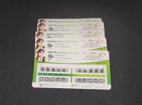 10 Sets Dental Orthodontic Bracket MIM Monoblock Mini Roth/MBT 022/018 345 Hooks