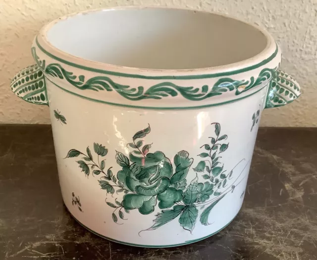 Beau cache pot en faience de Malicorne - Emile Tessier