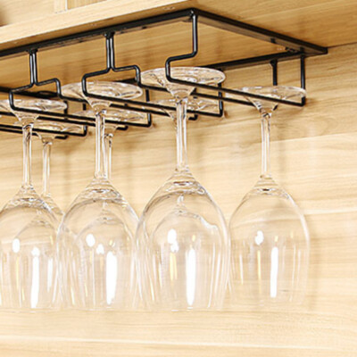 Portabicchieri Appesi Sotto Il Mobile,rastrelliera Bicchieri,Appendiabiti Per Bicchiere Di Vino Sotto La Cucina Dell'armadio,Vino Bicchiere Rack In Ferro Rustico,Porta Bicchiere Da Vino Da 30~80 Cm 