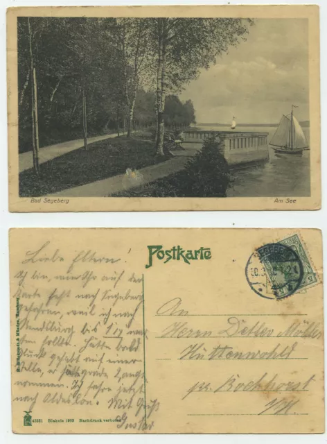 86086 - Bad Segeberg - Am See - postal, caducado 30.3.1910