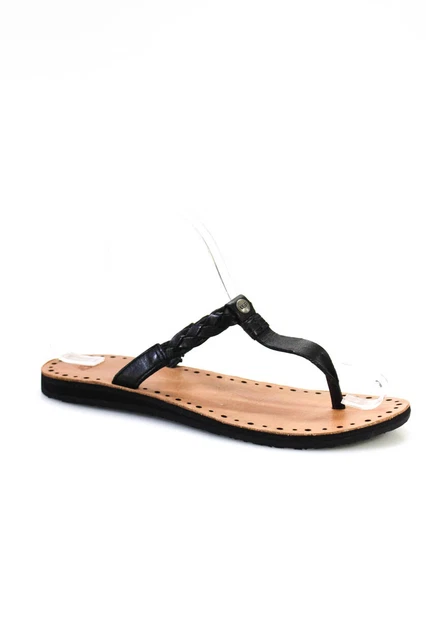 Ugg Womens Braided Leather Flip Flops Sandals Black Size 7 Ugg Womens Braided Leather Flip Flops Sandals Black Size 7