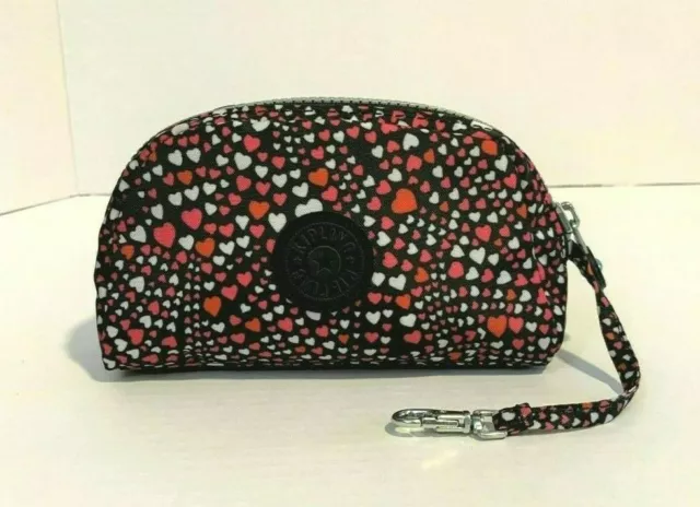 Rare KIPLING Valentines Hearts Cosmetic Bag, Pouch, Wristlet Nice