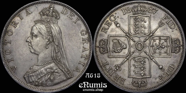 Great Britain, Victoria, Double Florin 1887, Roman I, Toned, UNC