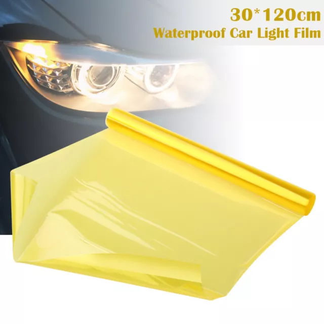 30x120CM Car Light Film Tint Vinyl Sheet Decals - Yellow