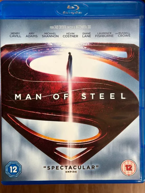Man Of Steel Blu-Ray 2013 Dc Superman Film Largeur / Henry Cavill
