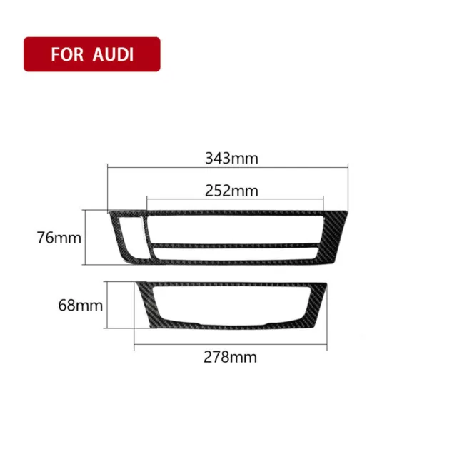 2xpour Audi A6 A7 Console en fibre de carbone climatisation CD panneau garniture 2