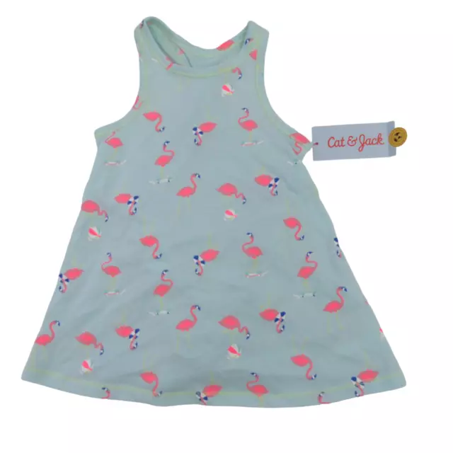 Cat & Jack Baby Girl Size 18M Sleeveless Racerback Dress & Brief Flamingo Aqua