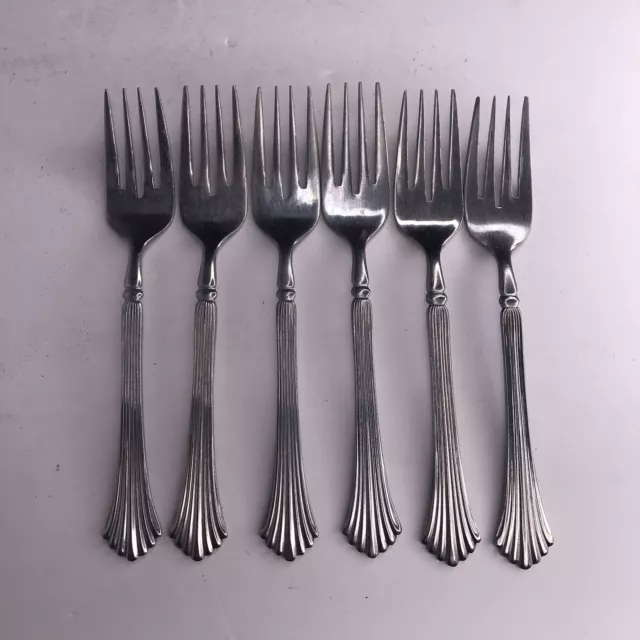 Stanley Roberts DRAMA Stainless Rogers Co Salad Forks (6) Lot Replacement VTG