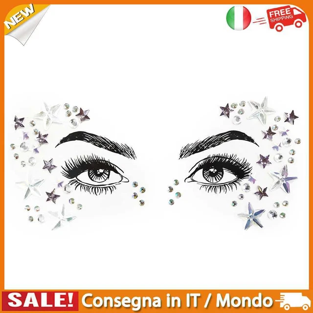 IT Durable Face Tattoo Stickers Temporary Glitter Rhinestones Decors (BL207)