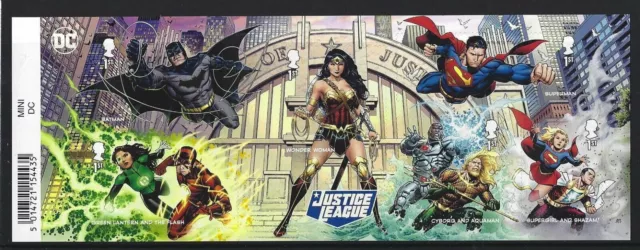 MS4587a 2021 Justice League miniature sheet barcode UNMOUNTED MINT
