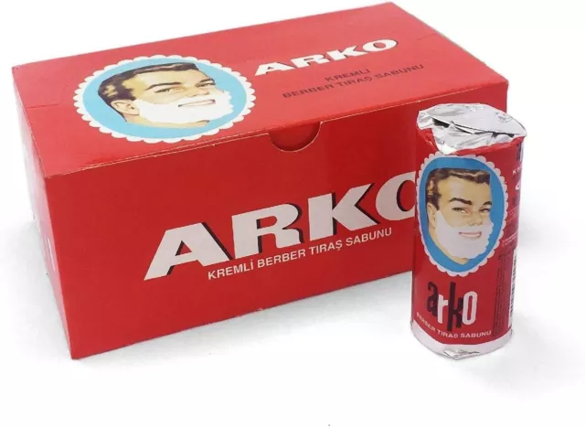 ARKO RASIERCREME SEIFENSTICK 12 STÜCK beste Seife für türkische Nassrasur frei P&P