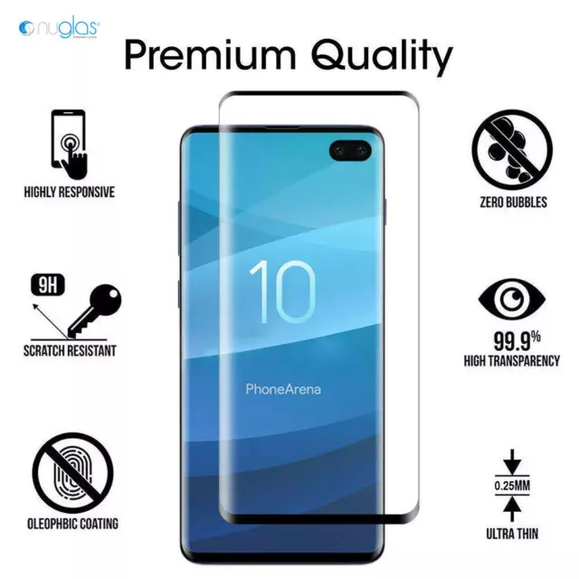 NUGLAS 3D Tempered Glass Screen Protector For Samsung Galaxy S10e S10 S10 Plus 2