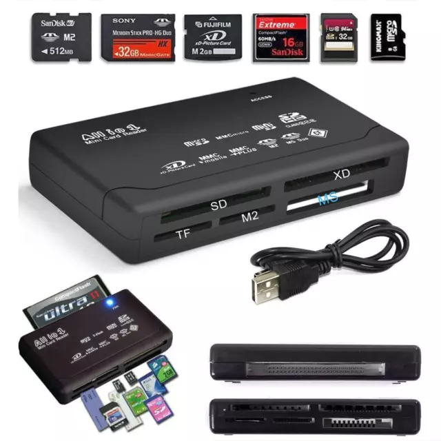 ALL-IN-ONE Kartenleser Speicherkarten USB Kartenlesegerät für CF/SD/xD/MS/SDHC