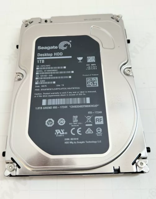 3,5" 1 TB Festplatte SATA DOM: 08/2018 Seagate ST1000DM003/655-1724H