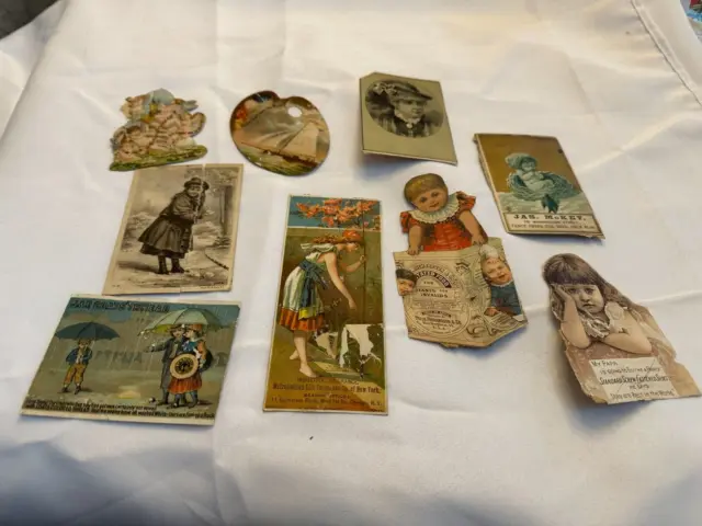 Lot of 9 Vintage Victorian Trade Cards