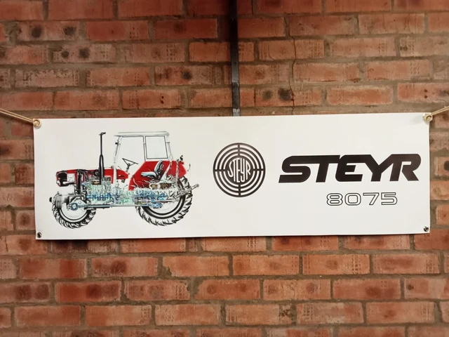 STEYR 8075  large pvc WORK SHOP BANNER garage man cave show banner