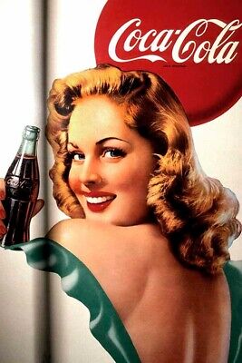 Poster Manifesto Locandina Pubblicitaria Stampa Vintage Bevanda Coca Cola Drink