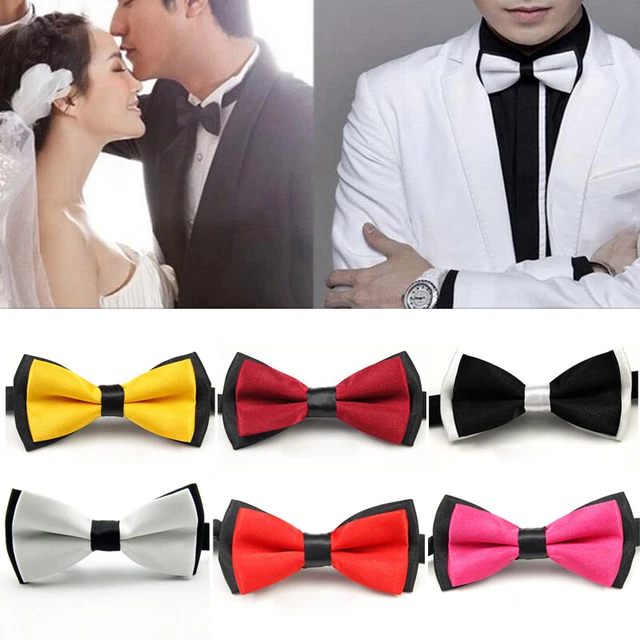 Mens Bow Tie Satin Bowtie Pre Tied Tuxedo Necktie Wedding Formal Party Supplies