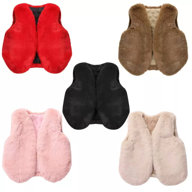 Gilet in pelliccia sintetica iEFiEL per ragazze cappotto invernale in pile outwear bambino spessa vita calda