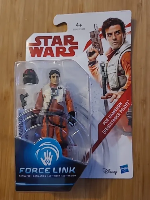 Star Wars Force Link 3.75" Figure - The Last Jedi POE DAMERON Resistance Pilot