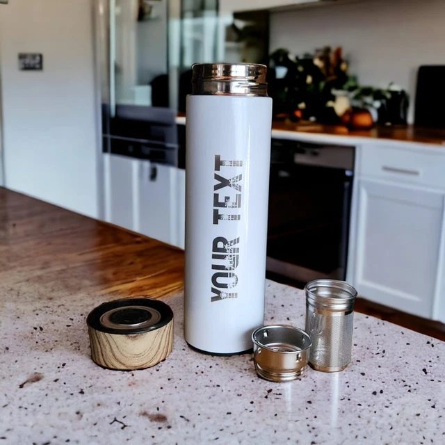 Personalized Stainless Steel Tumbler thermos with Long Tea Infuser