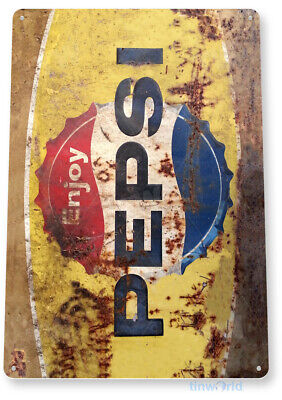TIN SIGN Pepsi Rusty Retro Metal Décor Wall Art Soda Store Shop A564
