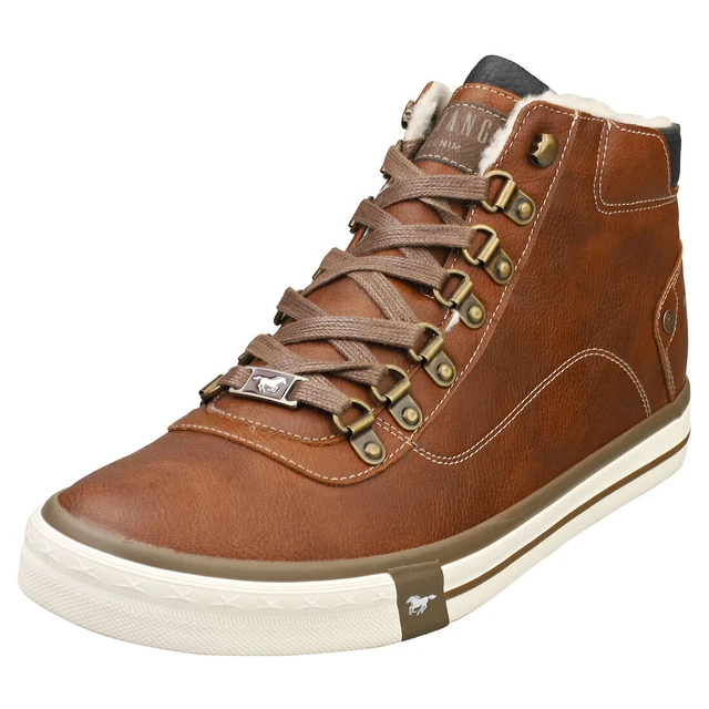 Mustang Side Zip Sneaker Homme Cognac Baskets Décontracté