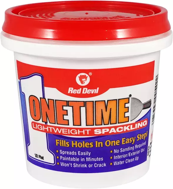 0542 ONETIME Lightweight Spackling, 1/2 Pint, White, 8 Ounce | INTERIOR USE