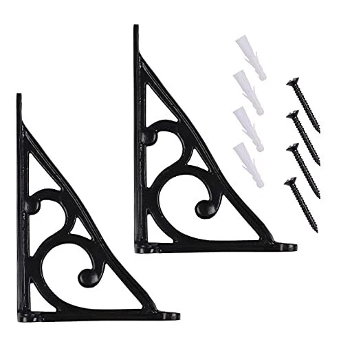 2 Pcs Cast Iron Wall Shelf Brackets Heavy Duty