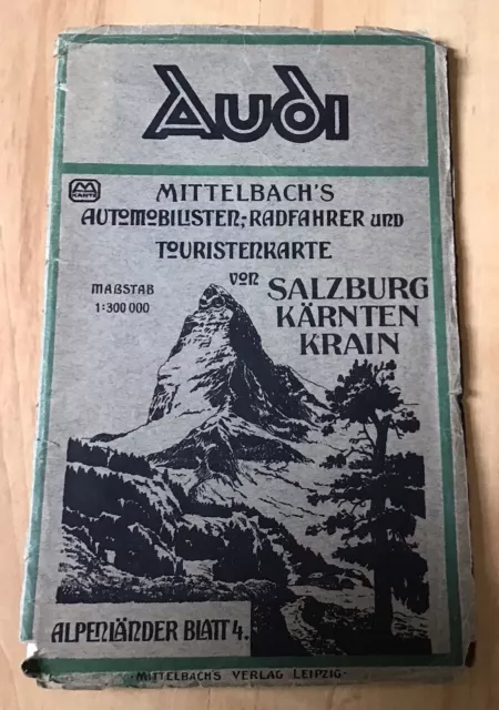 Audi Mittelbachs Karte 91x63 Salzburg Kärnten Krain Alpen Österreich 1:300000