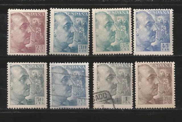 (L074) España Franco 1949-53 Pequeño Lote 6 Sellos Nuevos** + 2 Usados