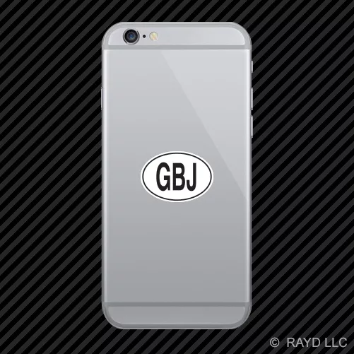 GBJ Jersey Country Code Oval Cell Phone Sticker Mobile euro