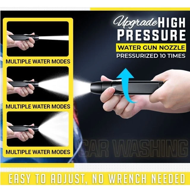 Hochdruck Wasserpistole Metall Messing Düse Garten Rasen Auto Wash Schwarz HOT