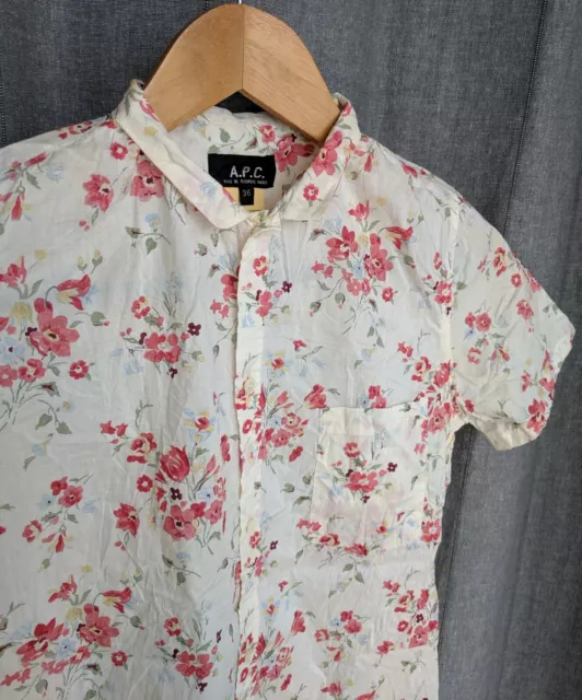 APC A.P.C. 36 France floral flowers ladies slim fit shirt 2