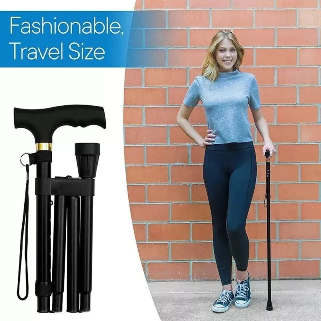 Cane Walking Stick Adjustable Folding walking Aluminum Collapsible Travel Hiking