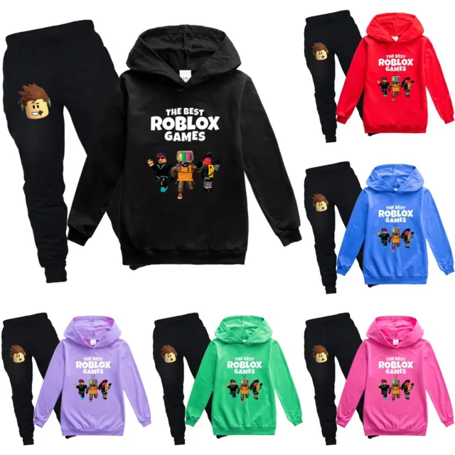 Kids Boys Roblox Hoodie Tracksuit Set Casual Top + Pants Suit Outfit AU Shop