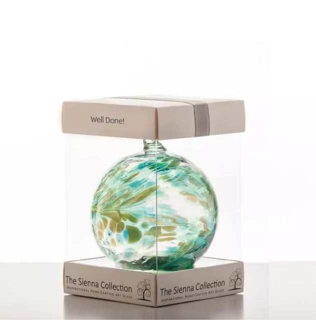 Well Done Sienna Glass Hand Crafted Glass Ball  Present Gift Job Achievement