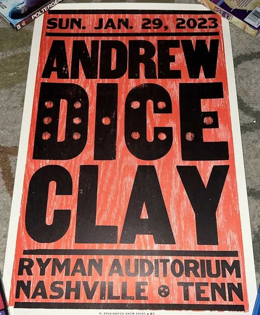 ANDREW DICE CLAY Nashville 2023 Hatch Show Print Poster Rare Sold Out