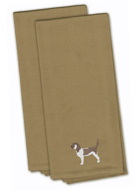 Grand Basset Griffon Vendeen Tan Embroidered Towel Set of 2 BB3390TNTWE