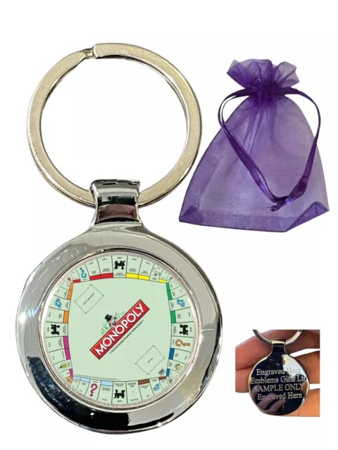 Monopoly (A) Personalised Beta Keyring in Gift Bag