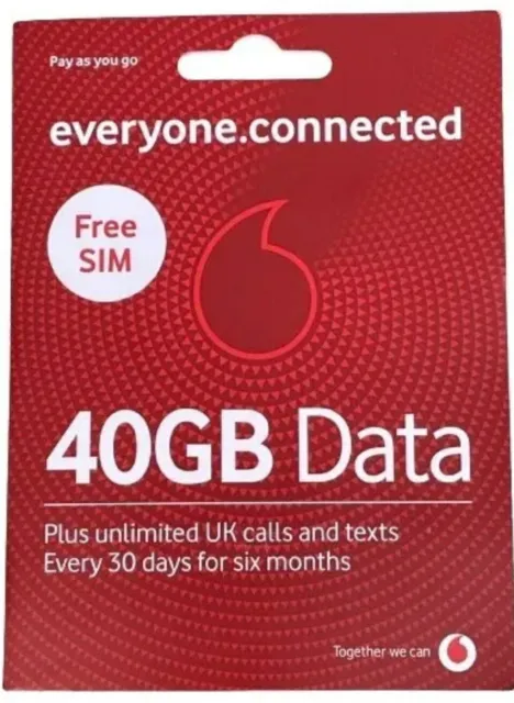 Vodafone 240GB Data SIM Preloaded for 6 Months = *40gb* Every Month For 6 Months