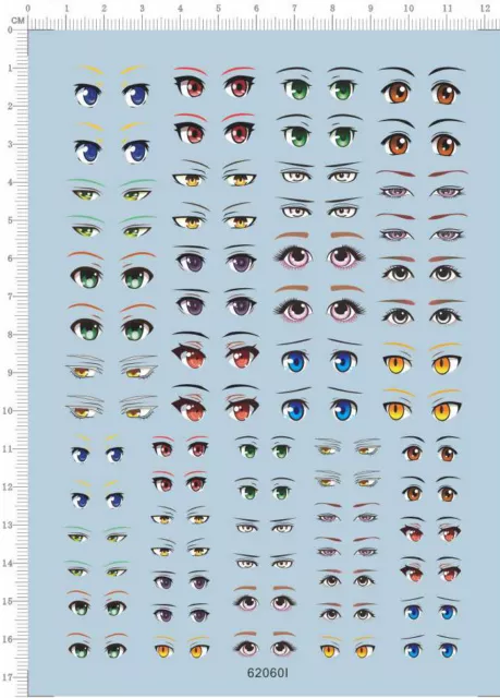 Many Eyes of animation characters and clay dolls I Model Kit Water Decal