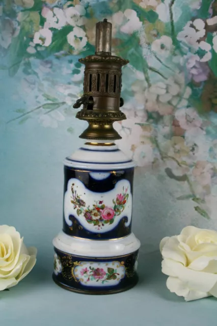 Old French cobalt blue porcelain vieu paris  Petrol Lamp 3