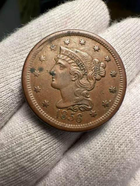 1856 Braided Hair Large Cent AU