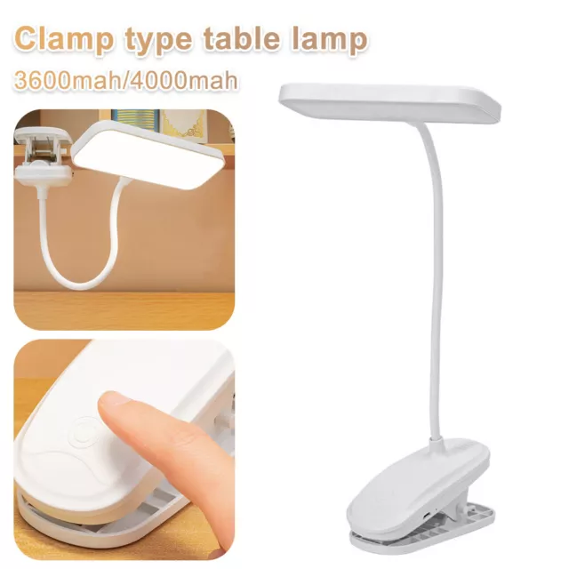 LED USB Clip On Flexible Desk Lamp Dimmable Bed Reading Table Study Night Light