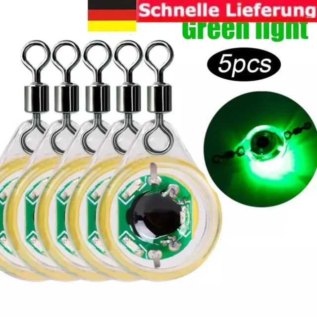 5 Stück Angelköder Licht Unterwasser Augenform LED Köder Lampe (Grün)