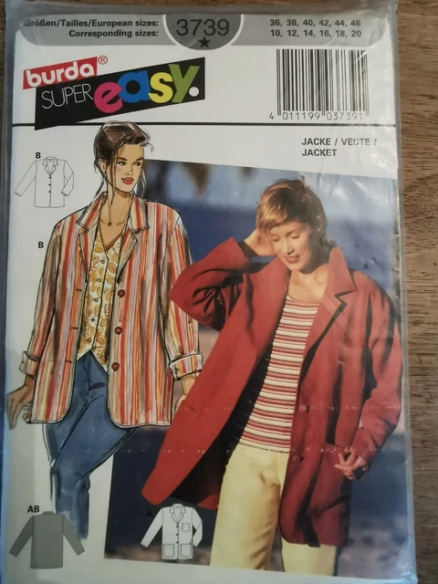 Patron Couture Burda 7582 - Veste Blouson Chic, Tailles 36 à 48