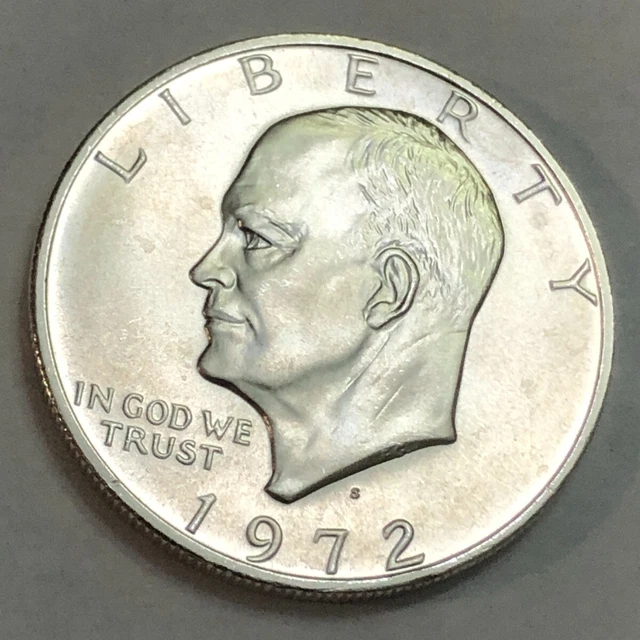 1972-S 40% silver gem BU Eisenhower IKE dollar.  #4
