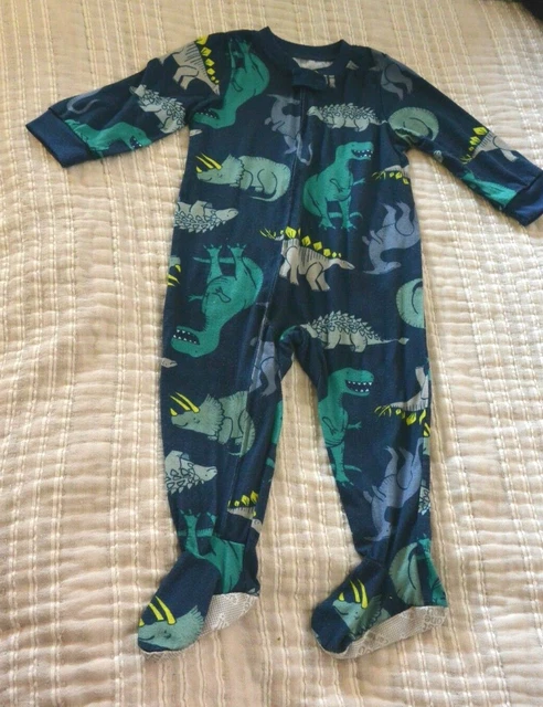 CARTERS JUST ONE YOU Infant Boys Footed PJs Pajamas Dinosaur Blue Size 18 Months